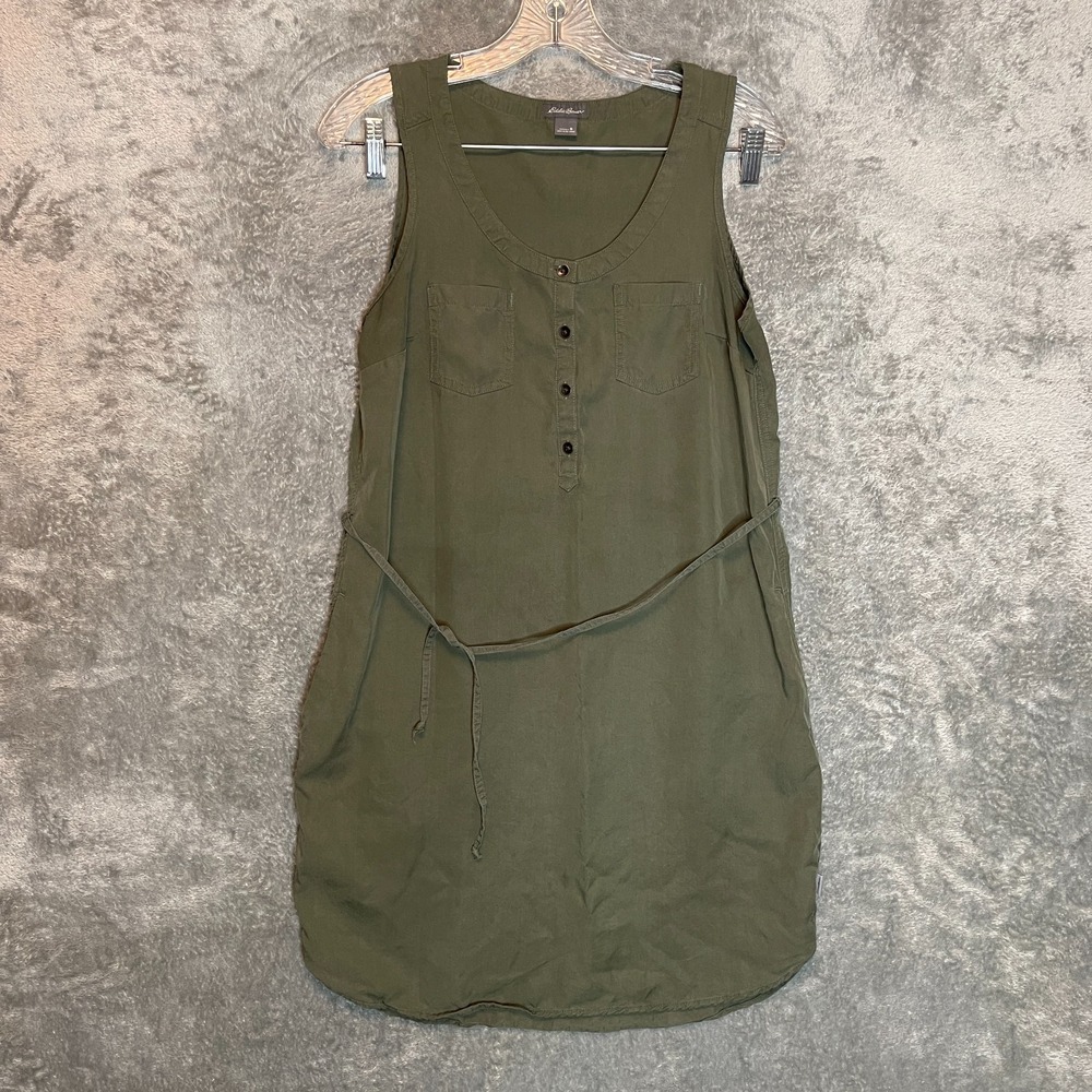 Eddie Bauer Women Lightweight Tencel Dress 6 Green Minimalist Basic Outdoor Gorp